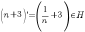 (n+3)'=(1/n+3) {in} H