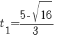 t_1={5-{sqrt{16}}}/3